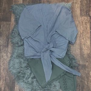 Tie dress blouse crop